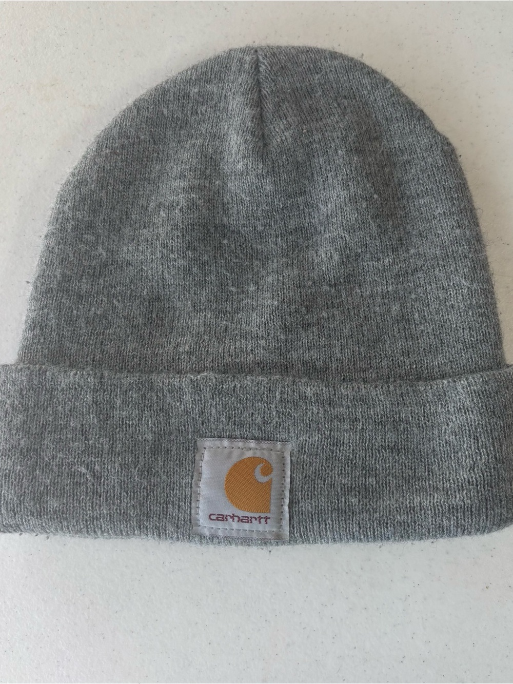 Carhartt A18 HGY Heather Grey Knit Watch Cap Beanie Hat Logo Patch OSFA Warm
